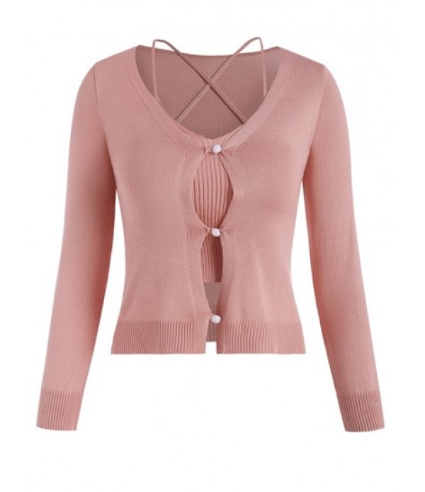V Neck Bradigan Set