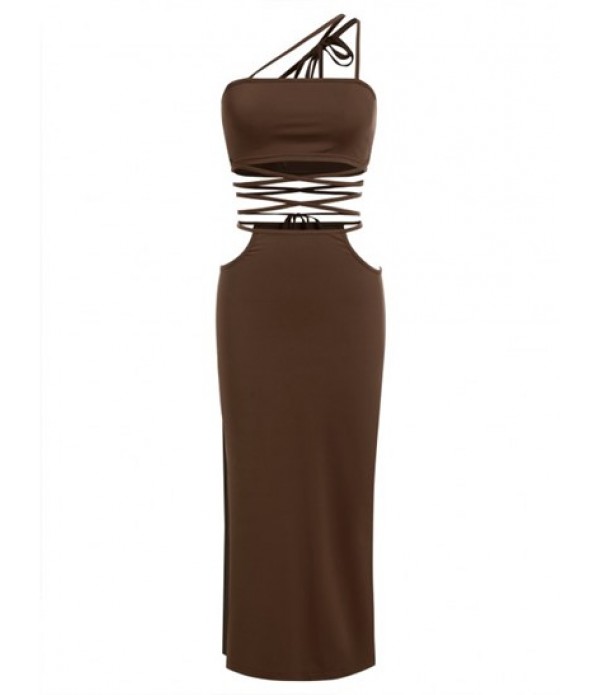 Midriff Flossing Cutout Split Two Piece ...