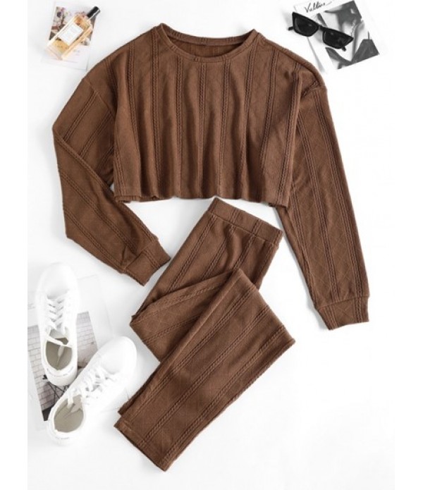 Lounge Cable Knit Drop Shoulder Skinny P...
