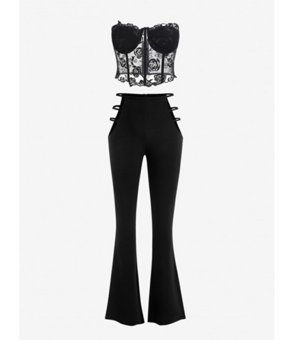 Corset-style Tube Top And Cutout Waist B...