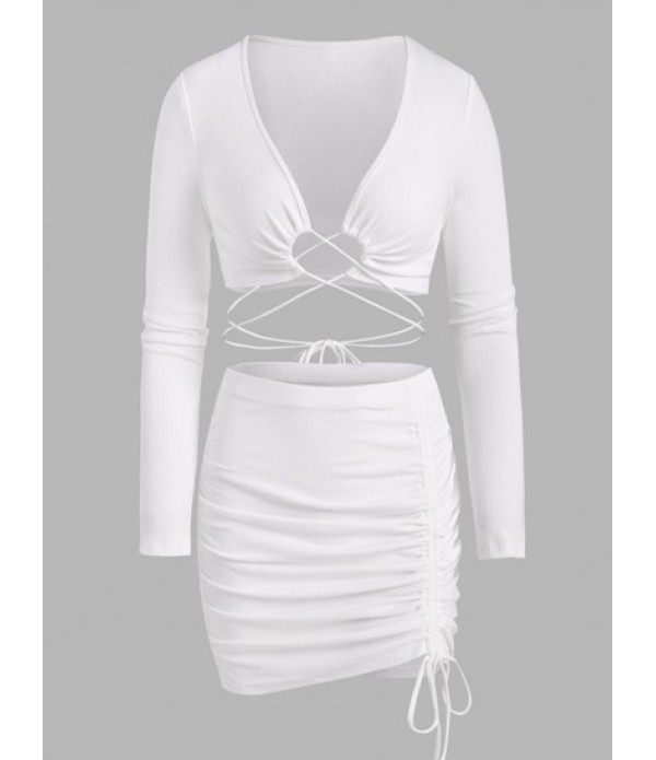 Ribbed Midriff Flossing Top And Cinched ...