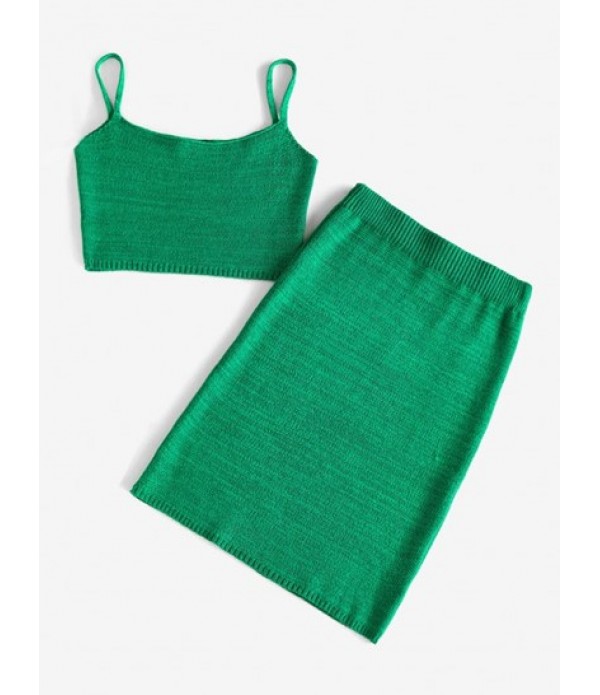 Knitted Cami Bodycon Skirt Set