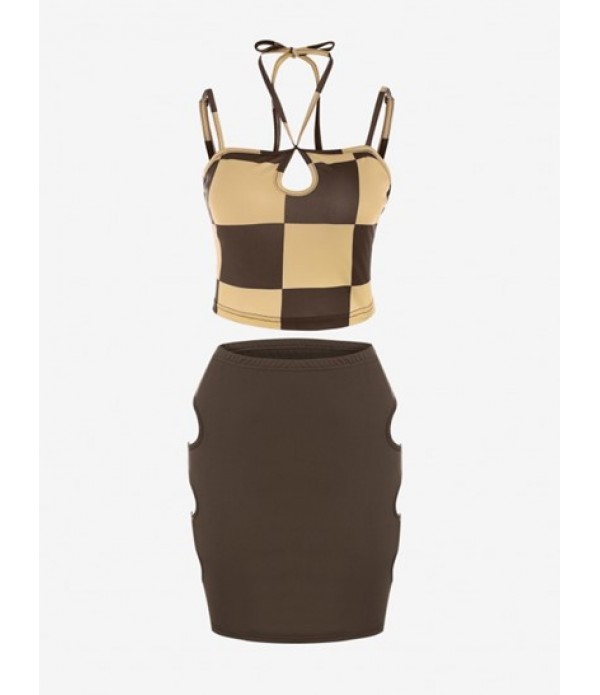 Keyhole Cami Top And Cut Out Side Mini S...