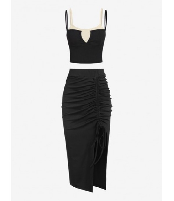 Two Piece Dress V Notched Twofer Camisol... Two Piece Dress V Notched Twofer Camisol...