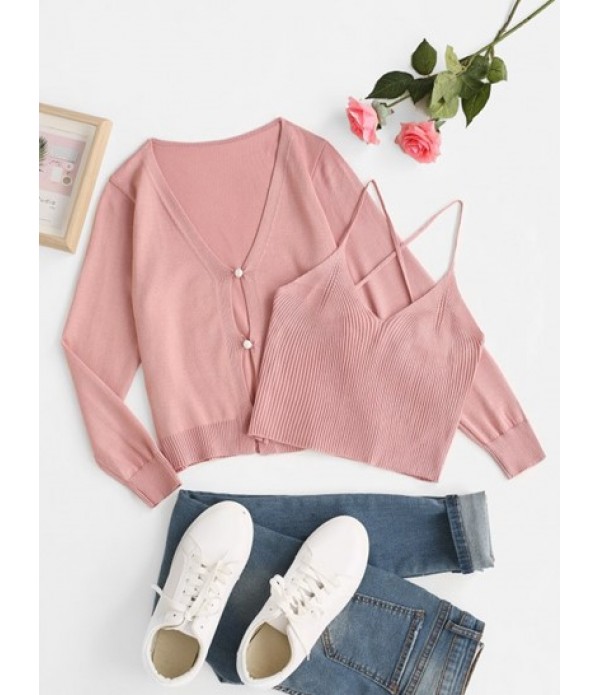 V Neck Bradigan Set