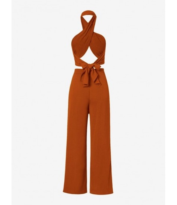 Multiway Bandeau Top And Pleated Wide Leg Pants Set