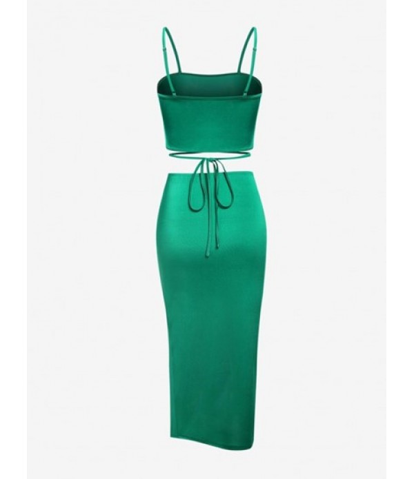 Criss Cross Floss Pelvic Cut Out Two Piece Dress