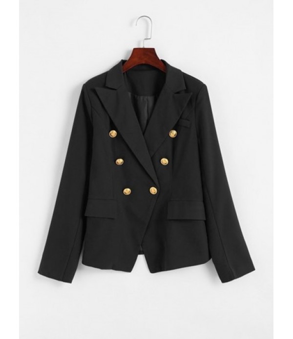 Flap Pockets Double Breasted Blazer And Pants Set