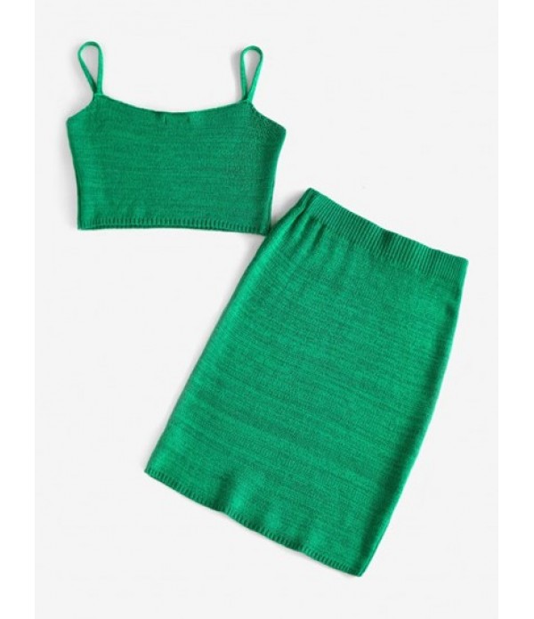 Knitted Cami Bodycon Skirt Set
