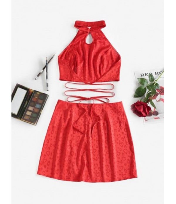 Chinoiserie Backless Midriff Flossing Top And Split Skirt Set
