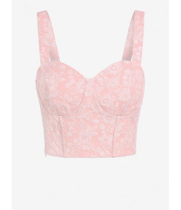 Women's Bustier Cupped Floral Jacquard Crop Tank Top And Ruched Mesh Overlay Slinky Mini Skirt Set Women's Bustier Cupped Floral Jacquard Crop Tank Top And Ruched Mesh Overlay Slinky Mini Skirt Set