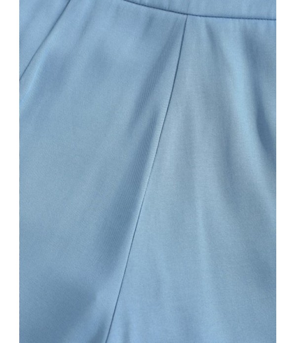 Chambray Mock Button Smocked Loose Shorts Set