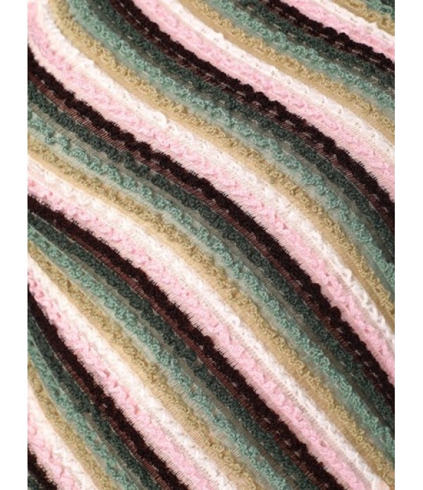 Textured Stripes Tie Open Back Scarf Two Piece Dress Textured Stripes Tie Open Back Scarf Two Piece Dress