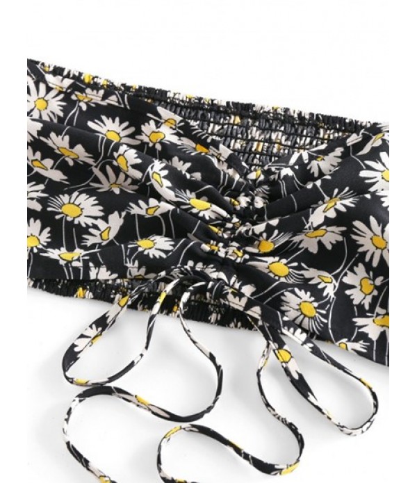 Daisy Floral Tie Off Shoulder Skirt Set