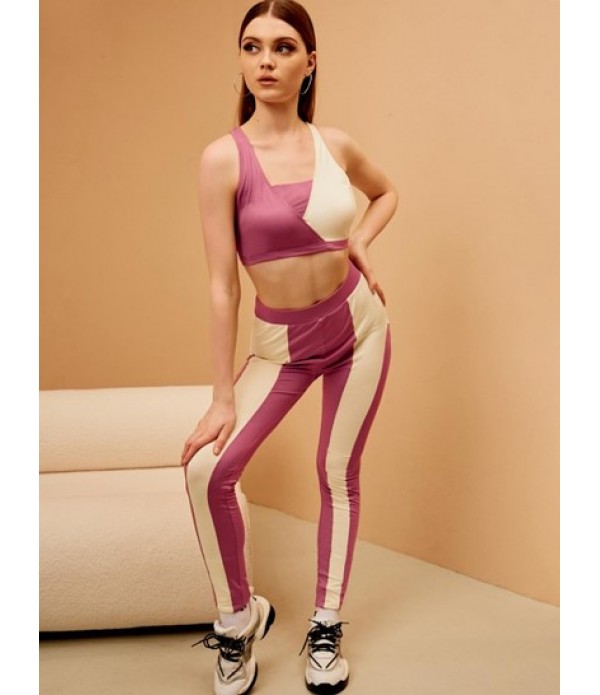 Two Tone Cross Two Piece Pants Set Two Tone Cross Two Piece Pants Set