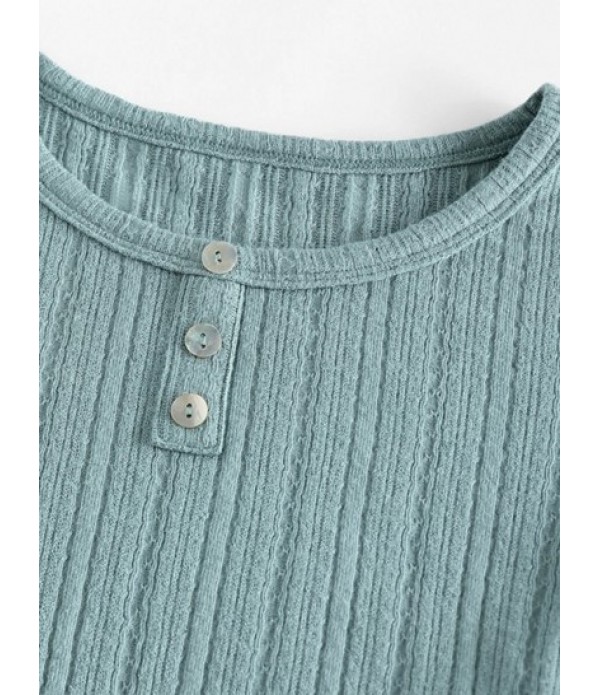 Lounge Button Front Ribbed Pants Set
