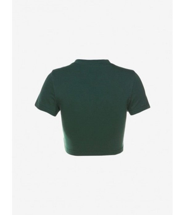 Letter Embroidered T Shirt And LOS ANGELES Graphic Jogger Pants Set