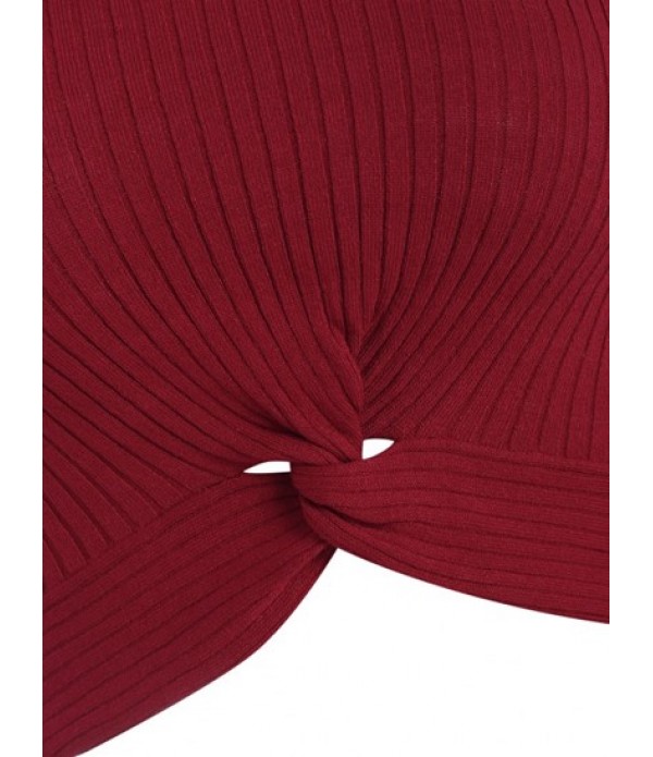 Wide Rib Twist Knit Slinky Two Piece Dress Wide Rib Twist Knit Slinky Two Piece Dress