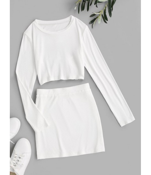 Open Back Lace Up Bodycon Skirt Set