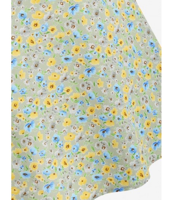 Sweetheart Ditsy Floral Puff Sleeve Two Piece Dress Sweetheart Ditsy Floral Puff Sleeve Two Piece Dress