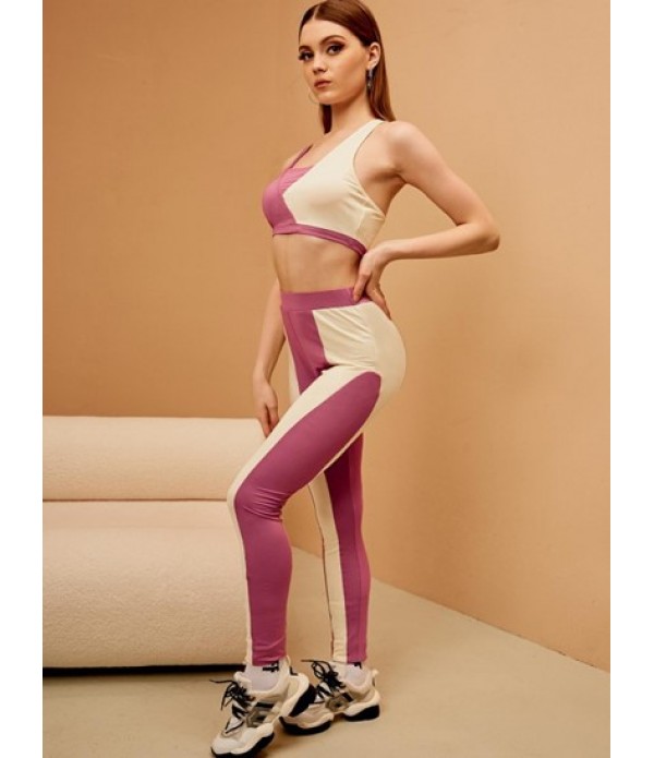 Two Tone Cross Two Piece Pants Set Two Tone Cross Two Piece Pants Set