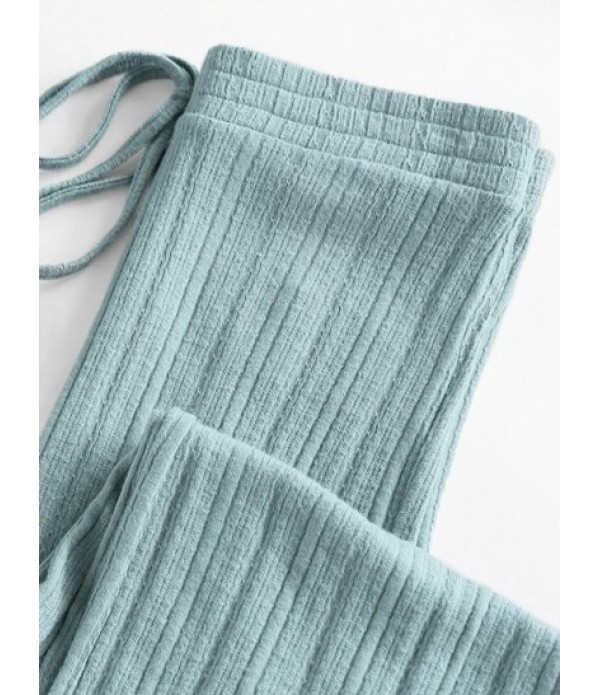 Lounge Button Front Ribbed Pants Set