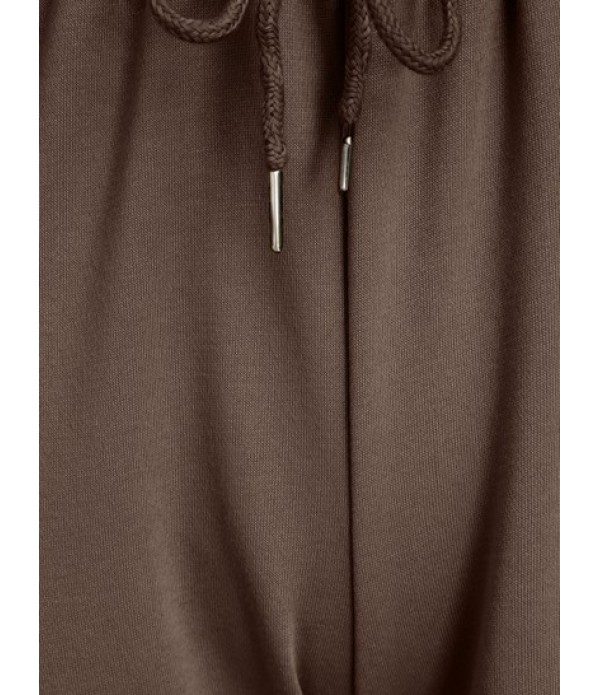 Crop Top And Drawstring Cargo Jogger Pants Set