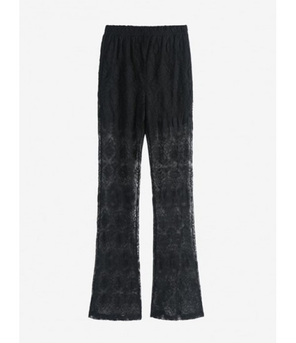 Dress Over Pants Sheer Lace Button Down Shirt And Pants