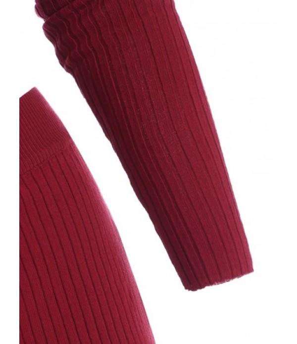 Wide Rib Twist Knit Slinky Two Piece Dress Wide Rib Twist Knit Slinky Two Piece Dress