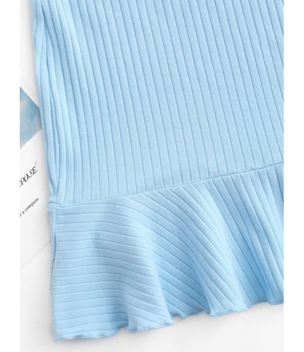 Ribbed Surplice Mermaid Skirt Set Ribbed Surplice Mermaid Skirt Set
