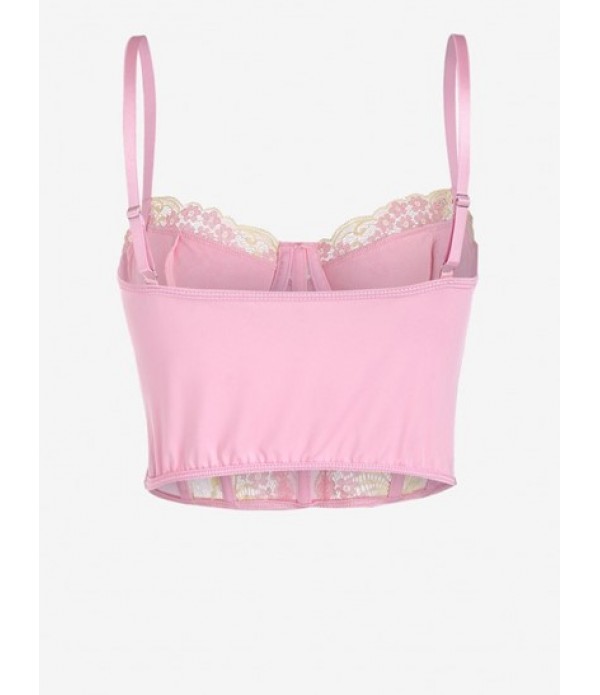 Floral Embroidery See-through Eyelash Lace Corset And Ruched Mesh Overlay Slinky Mini Skirt Set