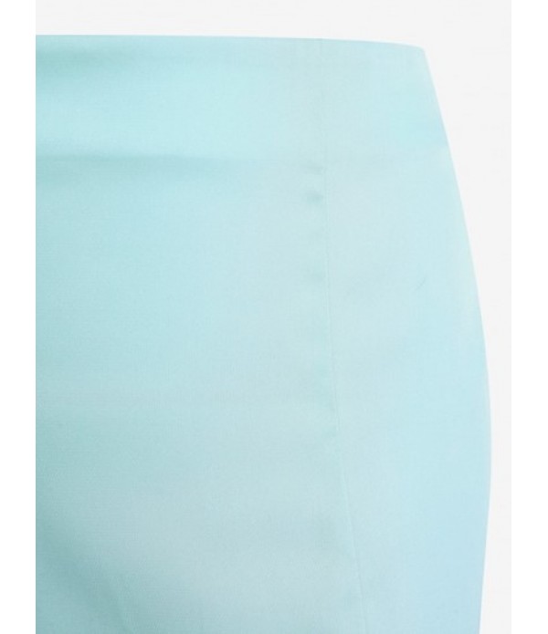 Satin Ruffle Midriff Flossing Split Midi Skirt Set Satin Ruffle Midriff Flossing Split Midi Skirt Set
